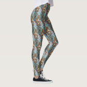 Cocker Spaniel Hond Rijdt op Motorfiets Kerstmis Leggings (Rechts)