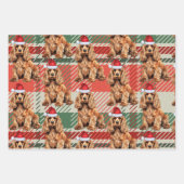 Cocker Spaniel Hond Rood en Groen Geplaagd Kerstmi Inpakpapier Vel (Voorkant 2)