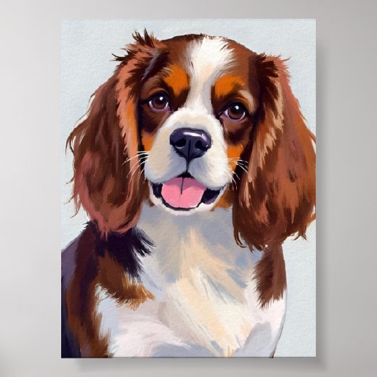 Cocker Spaniel Hond Schilderen Poster (Voorkant)