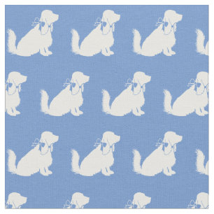 Cocker Spaniel hond silhouet huisdier lichtblauw Stof