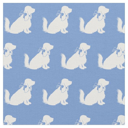 Cocker Spaniel hond silhouet huisdier lichtblauw Stof (Close Up)
