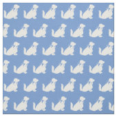 Cocker Spaniel hond silhouet huisdier lichtblauw Stof (Swatch)