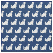 Cocker Spaniel hond silhouet huisdier Navy Blue Stof (Swatch)