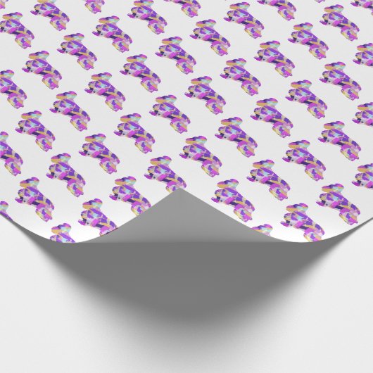 Cocker Spaniel Hond Silhouet Kleurrijk Wit Cadeaupapier (Hoek)