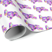 Cocker Spaniel Hond Silhouet Kleurrijk Wit Cadeaupapier (Rol Hoek)