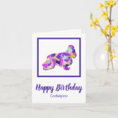 Cocker Spaniel Hond Silhouet Leuke PPY&B Verjaarda Kaart (Gele Bloem)