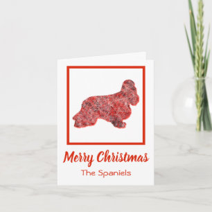 Cocker Spaniel Hond Silhouet Rood Vrolijk Kerstfee Kaart