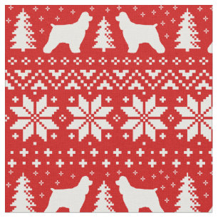 Cocker Spaniel Hond Silhouetten Kerstvakantie Stof