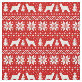 Cocker Spaniel Hond Silhouetten Kerstvakantie Stof (Swatch)