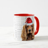 Cocker Spaniel hond Sinterklaas Woof Kerstmis Mok (Voorkant rechts)