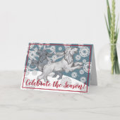 Cocker Spaniel Hond Sneeuwvlok Winter Blauw Kerstm Feestdagen Kaart (Voorkant)