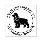 Cocker Spaniel-hond staand Sil Library Boeknaam Zelfinktende Stempel (Design)
