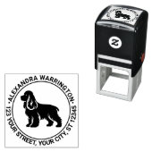 Cocker Spaniel-hond staand Sil Naam Ter Adres Zelfinktende Stempel (In situ)