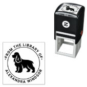 Cocker Spaniel Hond Standing Sil Library Boeknaam Zelfinktende Stempel (In situ)