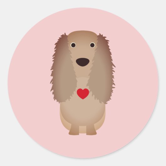 Cocker Spaniel hond Valentijn, Valentijnsdag Ronde Sticker (Voorkant)