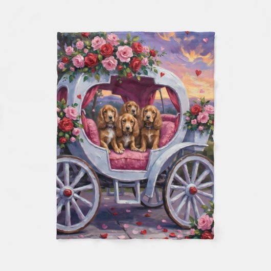 Cocker Spaniel Hond Valentijnsdag Fleece Deken (Voorkant)