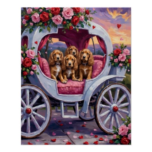 Cocker Spaniel Hond Valentijnsdag Perfect Poster (Voorkant)