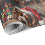 Cocker Spaniel Hond Vintage Kerst Speelgoed Doos Cadeaupapier (Rol Hoek)