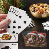 Cocker Spaniel Hond Vintage Kerst Speelgoed Doos Pokerkaarten (Insitu)