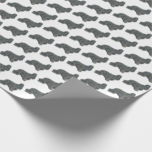 Cocker Spaniel Hond Y & B Silhouet Grid Wit Cadeaupapier (Hoek)