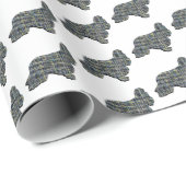 Cocker Spaniel Hond Y & B Silhouet Grid Wit Cadeaupapier (Rol Hoek)