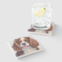 Cocker Spaniel | Honden Aquarel Huisdier Schilderi Stenen Onderzetter