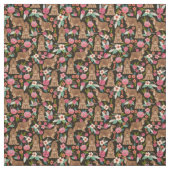 Cocker Spaniel honden  floralen zwart Stof (Swatch)