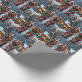 Cocker Spaniel Honden Kerst Sneeuw Vakantie Cadeaupapier (Hoek)