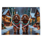 Cocker Spaniel Honden Kerst Sneeuw Vakantie Groot Cadeauzakje (Voorkant)