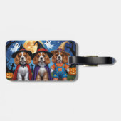 Cocker Spaniel Honden Pompoen Halloween Grappig Bagagelabel (Achterkant horizontaal)