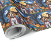 Cocker Spaniel Honden Pompoen Halloween Grappig Cadeaupapier (Rol Hoek)