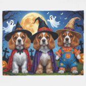 Cocker Spaniel Honden Pompoen Halloween Grappig Fleece Deken (Voorkant (Horizontaal))