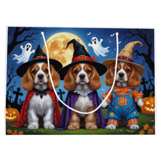 Cocker Spaniel Honden Pompoen Halloween Grappig Groot Cadeauzakje (Achterkant)