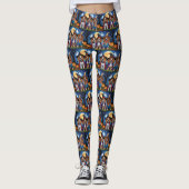 Cocker Spaniel Honden Pompoen Halloween Grappig Leggings (Voorkant)