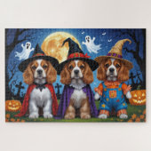 Cocker Spaniel Honden Pompoen Halloween Grappig Legpuzzel (Horizontaal)