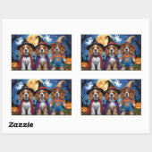 Cocker Spaniel Honden Pompoen Halloween Grappig Rechthoekige Sticker (Vel)