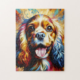 Cocker Spaniel Honden Portret Acryl Kunstprint Legpuzzel