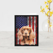 Cocker Spaniel hondenliefhebber Amerikaanse vlag 4 Kaart (Gele Bloem)