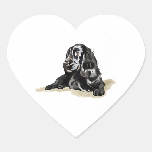 Cocker Spaniel Hondenliefhebber Cadeau Hart Sticker (Voorkant)