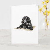 Cocker Spaniel Hondenliefhebber Kaart Cadeau, Wens (Gele Bloem)
