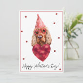 Cocker Spaniel Hondenliefhebber Valentijn Gift Feestdagenkaart (Staand voorkant)