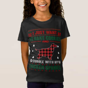 Cocker Spaniel Hondenliefhebbers Xmas Pyjama Lelij T-shirt