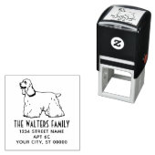 Cocker Spaniel Hondenlijn Art Naam Retouradres Zelfinktende Stempel (In situ)