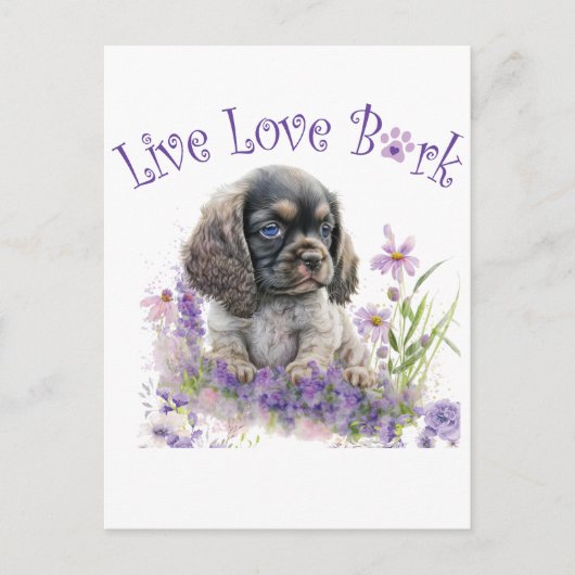 Cocker Spaniel Hondenmoeder Bloemstuk Briefkaart (Voorkant)