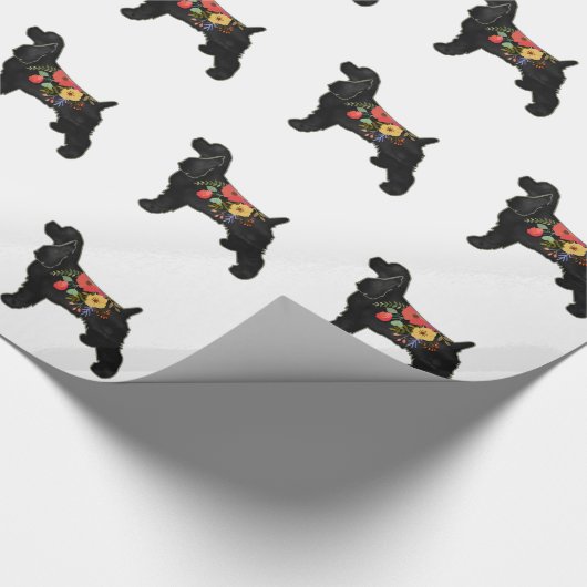 Cocker Spaniel Hondenras Bohemian Floral Saddle Cadeaupapier (Hoek)