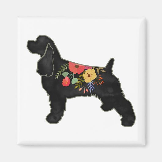 Cocker Spaniel Hondenras Bohemian Floral Saddle Magneet (Voorkant)