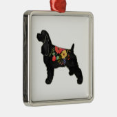Cocker Spaniel Hondenras Bohemian Floral Saddle Metalen Ornament (Rechts)