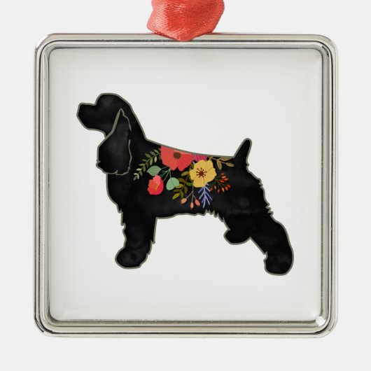 Cocker Spaniel Hondenras Bohemian Floral Saddle Metalen Ornament (Voorkant)