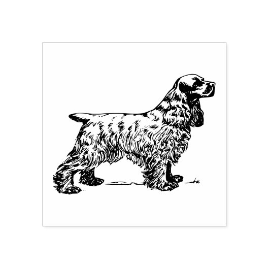 Cocker Spaniel Hondenras Rubberstempel (Afrduk)