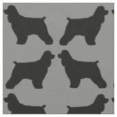 Cocker Spaniel Hondenras Silhouettes Pattered Stof (Close Up)